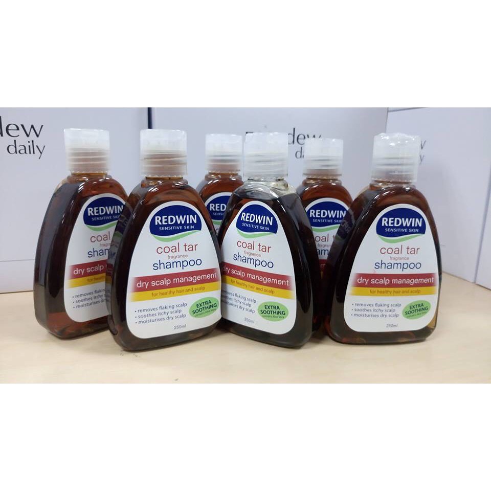 Dầu gội ngăn gàu, nấm, giảm nhờn Redwin Coal Tar / Tea tree Úc - 250ml