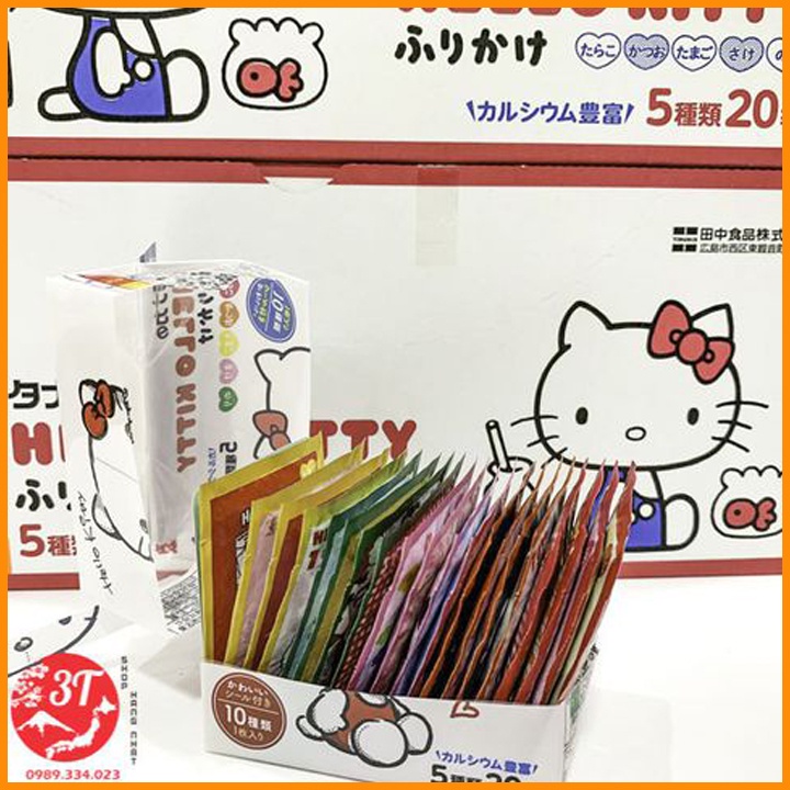 Gia Vị Rắc Cơm Nhật Hello Kitty Cho Bé Ăn Ngon 1 Gói 20 Túi Nhỏ Chia Đều 5 Vị BabyRice 045