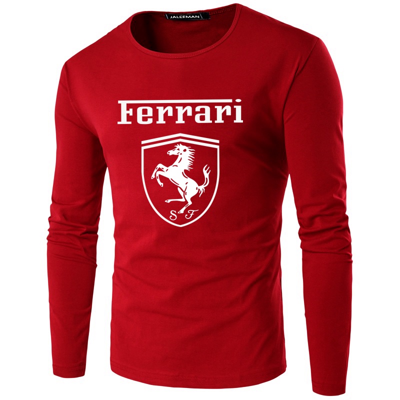 Áo Thun Nam Dài Tay In Hình Xe Hơi Ferrari Cá Tính Hợp Xu Hướng