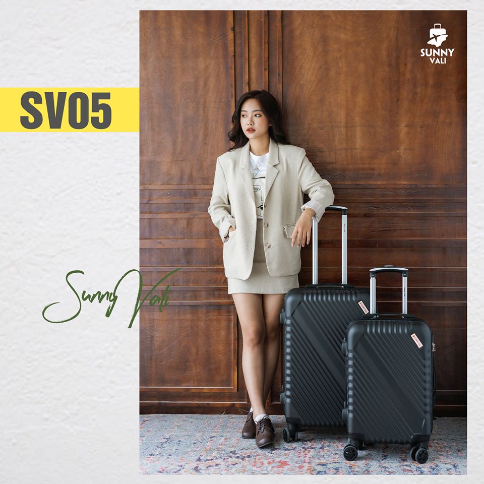 Vali kéo du lịch SUNNY SV05 size 20 - nhựa dẻo ABS, khóa số an toàn