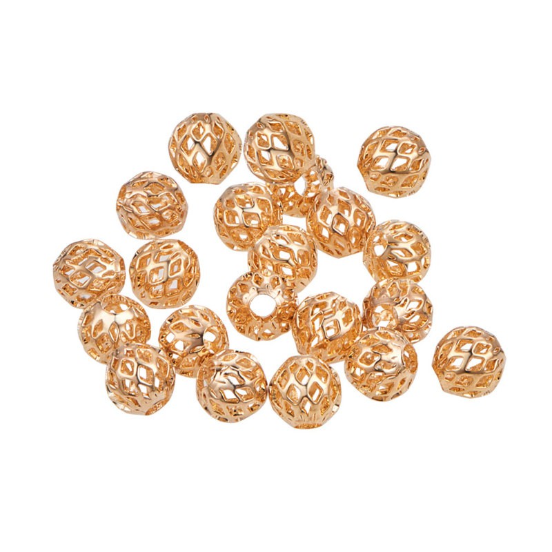 1 Set 20 Hạt Đồng Mạ Vàng Làm Trang Sức