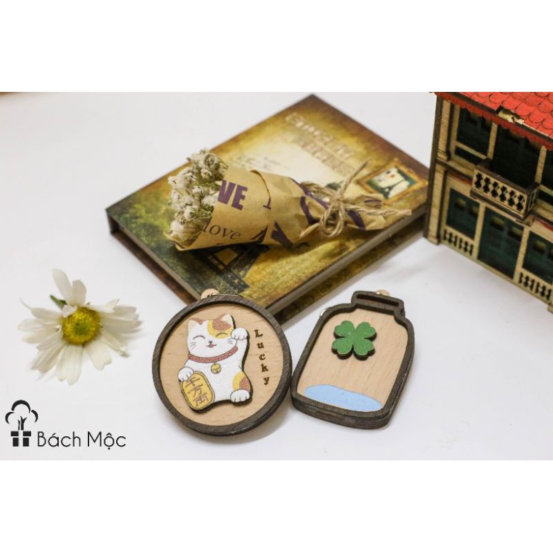 Móc khoá gỗ 3D dễ thương - Made in Việt Nam