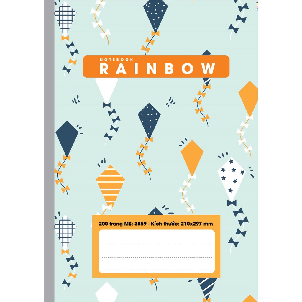 HẢI TIẾN Sổ may gáy bìa bồi A4 Rainbow (200, 300, 400 trang)