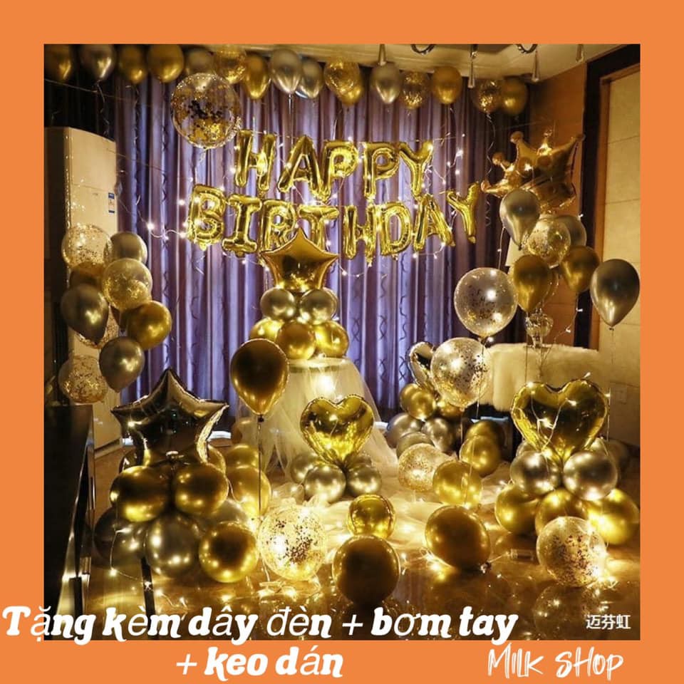 Set Bóng Sinh Nhật MM02  ĐẦY ĐỦ PHỤ KIỆN - milk shop