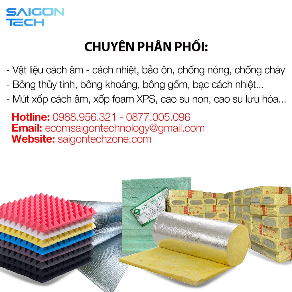 [Freeship toàn quốc] Bông thủy tinh cách âm, cách nhiệt, chống cháy - 1 mặt bạc, ngang 1.2m, dày 5cm – Tùy chọn độ dài