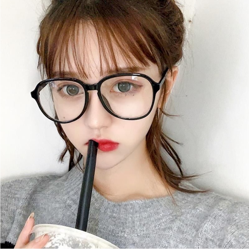 (JIUERBA) Kính Mát Gọng Trong Suốt Chống Ánh Sáng Xanh Lam Hồng Thời Trang Phong Cách INS Hàn Quốc