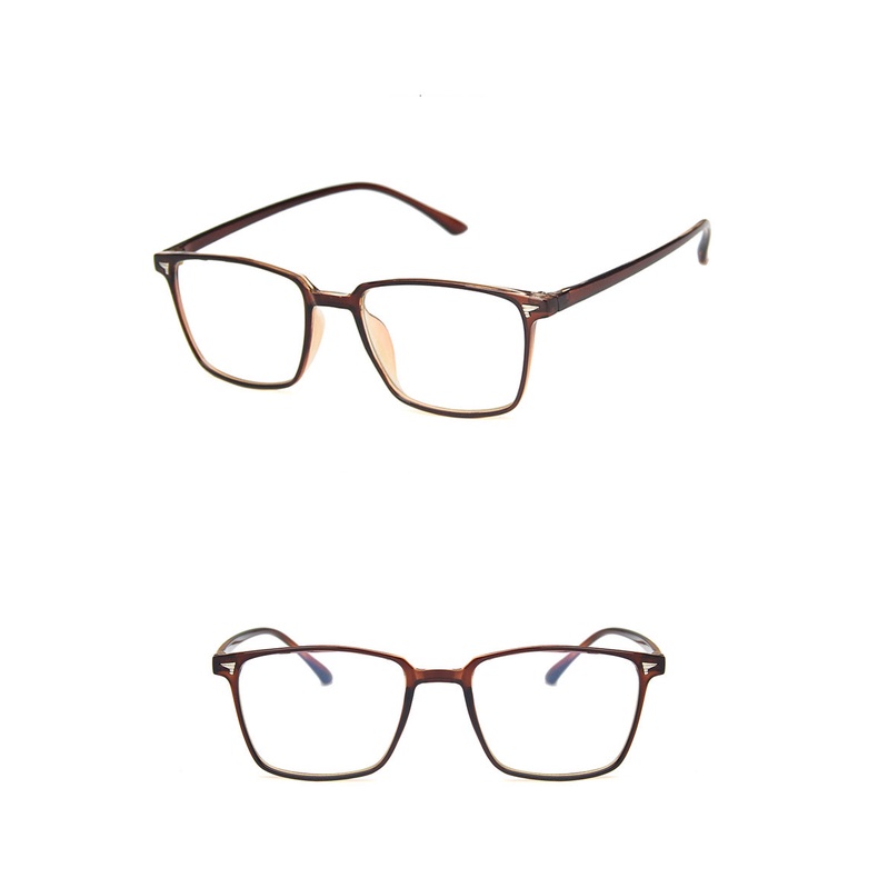 Kính thời trang Unisex gương phẳng, Gọng kính vuông Retro 2450 Hàn quốc, đơn giản với 2 tông màu sang trẻ trung
