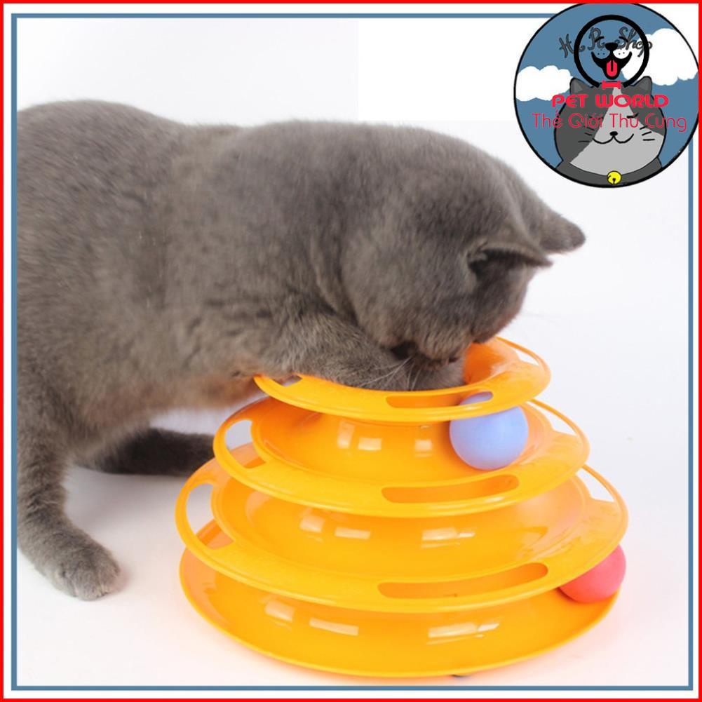 Đồ chơi mèo 3 tầng hình tháp banh cho mèo đùa nghich vui nhộn giảm stress cho mều