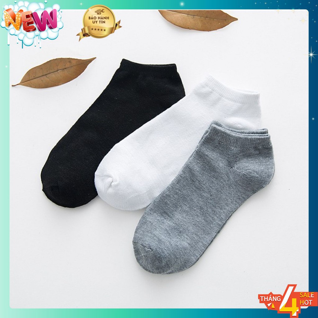 Tất Vớ Nam Nữ Cotton Trơn Cổ Ngắn Hàn Quốc - Tất Vớ Cổ Thấp Unisex Thấm Hút Mồ Hôi Cực Tốt