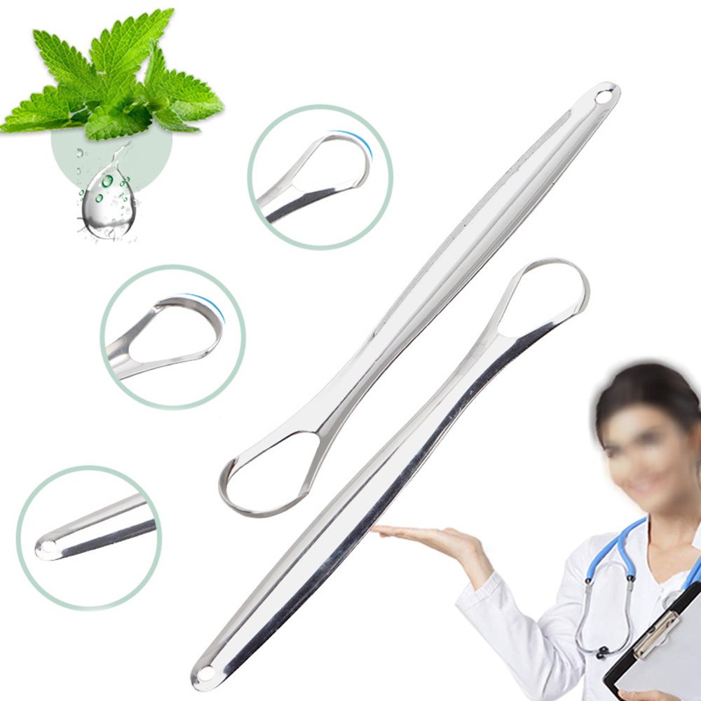 Dụng cụ cạo lưỡi, cây nạo lưỡi vệ sinh lưỡi người lớn bằng inox cao cấp