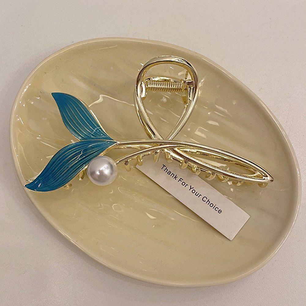 Kẹp Tóc Hình Đuôi Cá Màu Xanh Dương Dễ Thương Cho Nữ