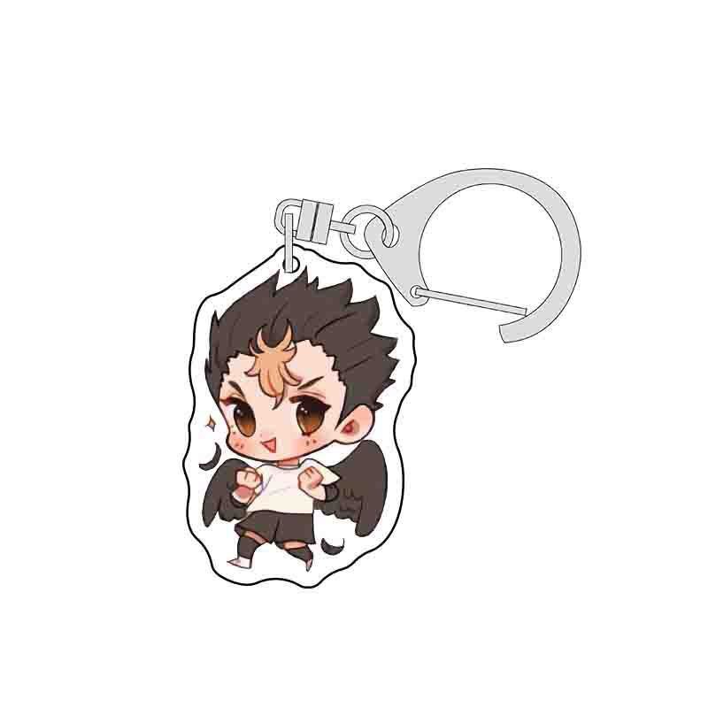 ( Mica trong acrylic ) Móc khóa in hình HAIKYUU!! VUA BÓNG CHUYỀN ver TAI THÚ CUTE anime chibi xinh xắn độc đáo