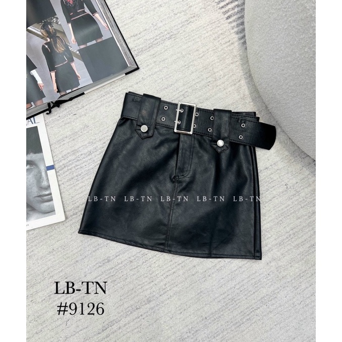Chân váy da kèm đai siêu hot _ Hàng Quảng Châu
