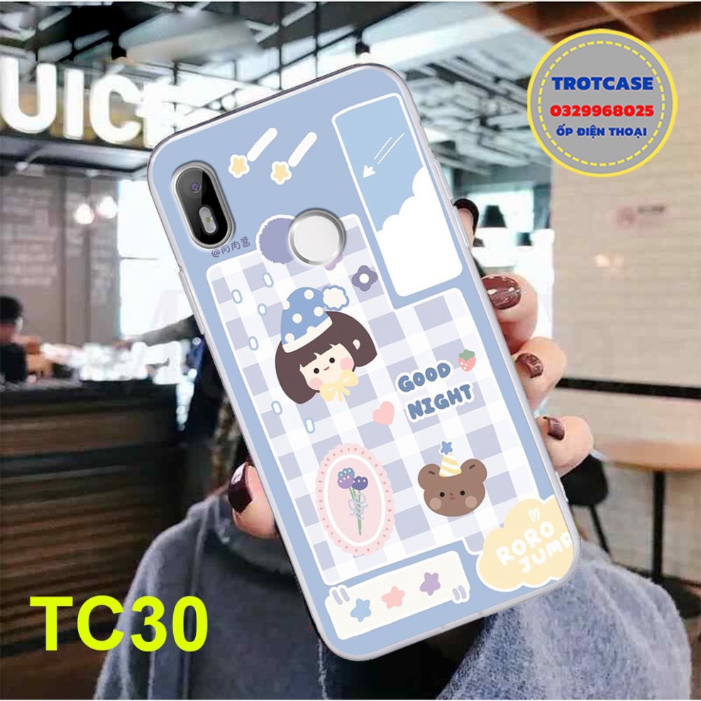 Ốp lưng Vsmart Live/Joy1/Joy 1 Plus/Joy 2 Plus/Active 1/Active 3/Joy 3 dẻo trong in hình - Cô bé và gấu xinh