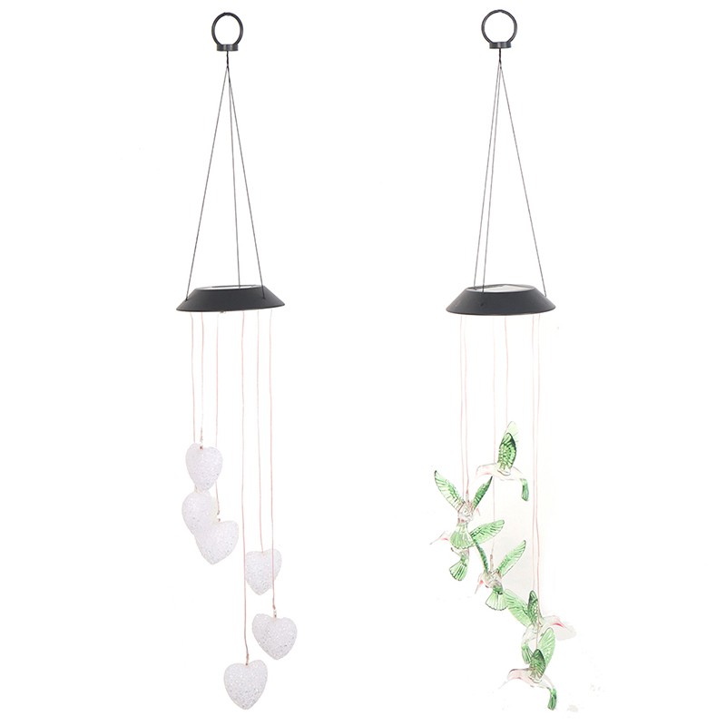 [baishangworshipwell♥]Solar Color Changing LED Butterfly Wind Chimes Garden Hanging Light Lamp Decor