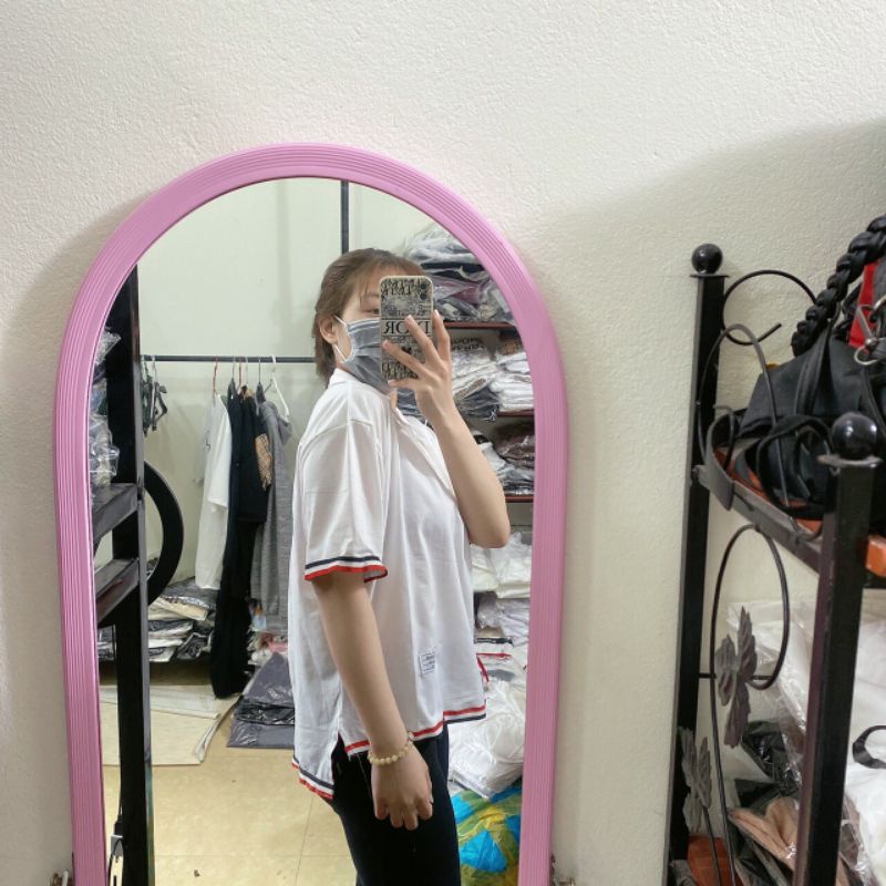 Áo Polo Phối Viền Siêu Hót, Áo Polo Form Rộng Tay Lỡ, Chất Cotton Loại 1