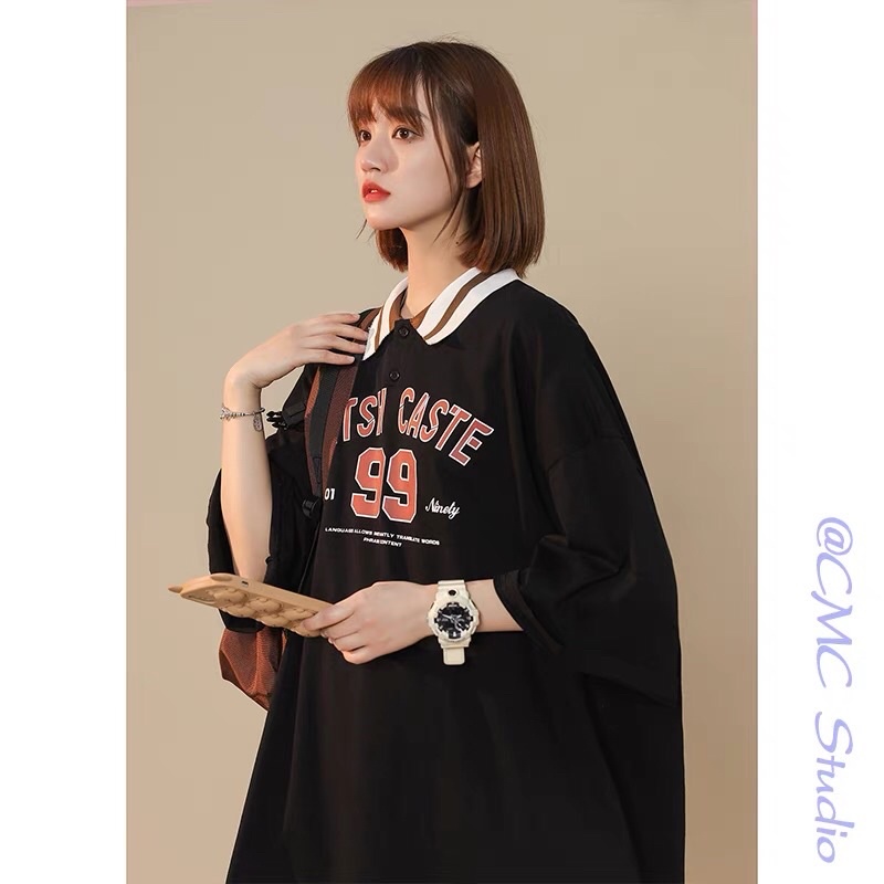 [ Rẻ vô địch ] áo thun cotton tay lỡ dáng rộng unisex - caste 99