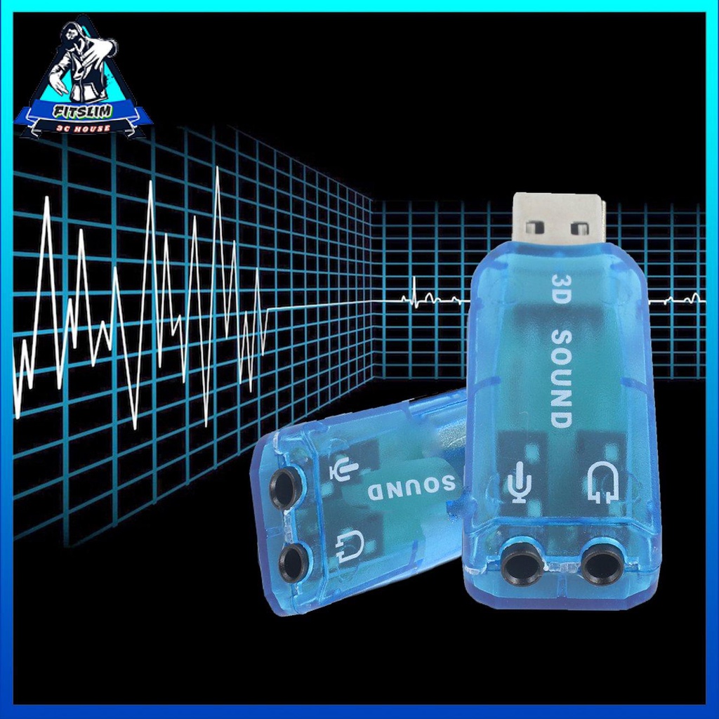 USB 1.1 Mic / Loa Âm thanh vòm Âm thanh vòm 7.1 CH 3D Card âm thanh cho máy tính xách tay PC