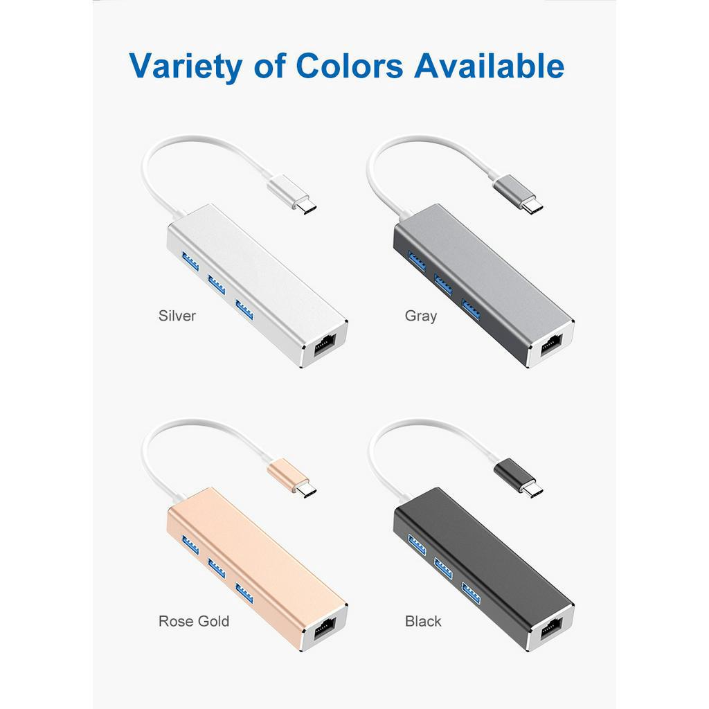 Bộ Chia / ChuyểN ĐổI HUB Type C Sang RJ45 3 LAN