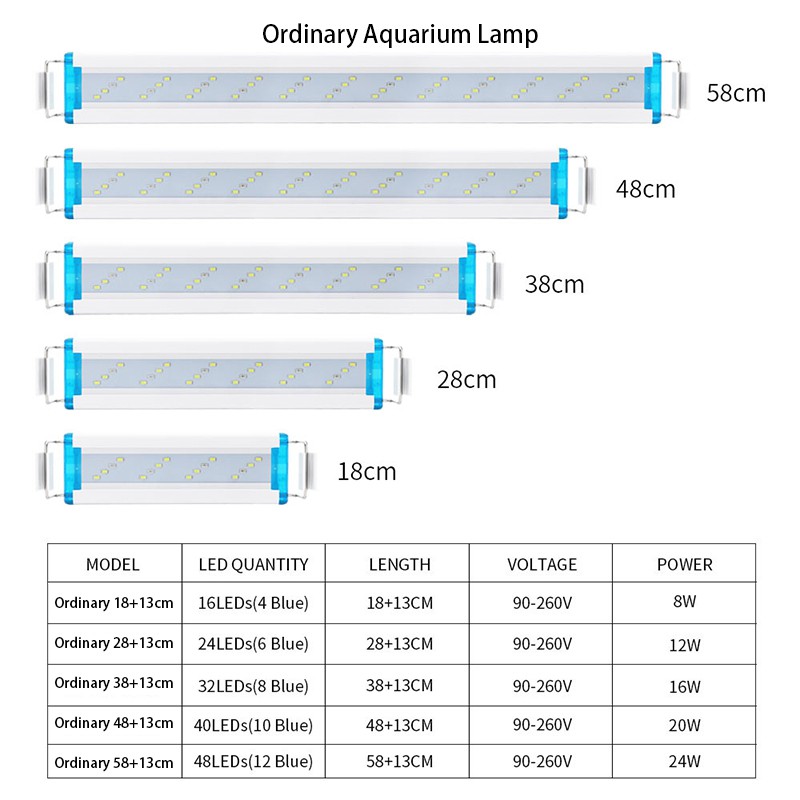 Đèn bể cá Led Kích Thước 18-85cm Trang Trí Bể Cá Cảnh bể cá bộ lọc phụ kiện