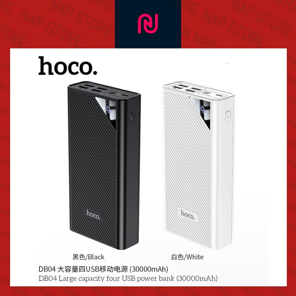 Sạc Dự Phòng 30000mAh Hoco DB04 Hỗ Trợ 4 Cổng USB - Bảo Hành Chính Hãng 12 Tháng
