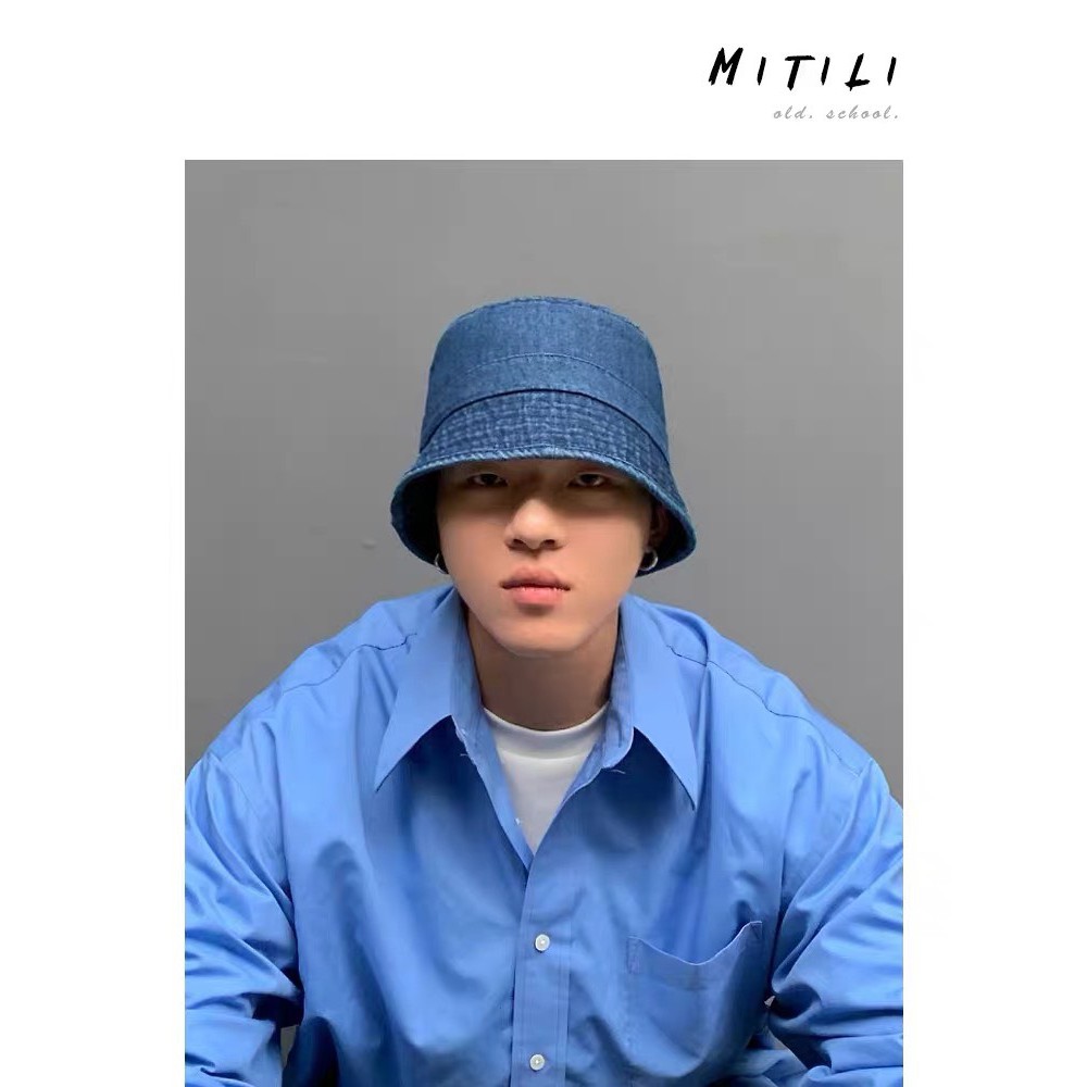 Mũ bucket denim trơn mẫu mới