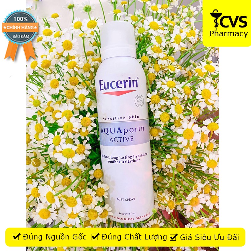 Xịt Khoáng Eucerin Aqua Porin Active Mist Spray - Chai 150ml - Cvspharmacy