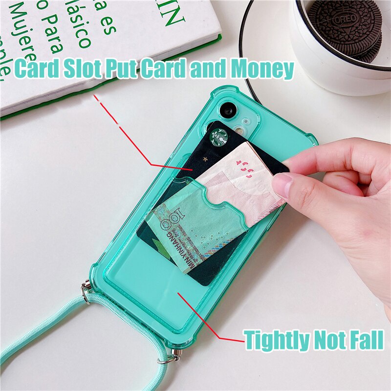 Ốp điện thoại chống sốc có dây đeo cổ thích hợp cho iphone 13 12 11 pro max mini 8 7 plus x xr xs max