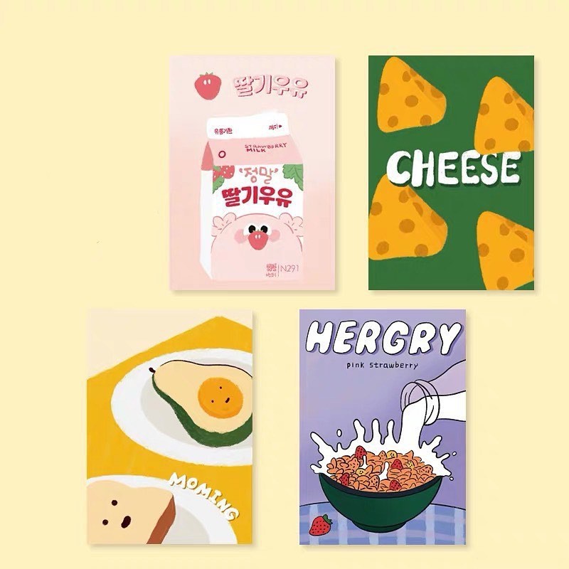 Set 4 Tấm Postcard Dễ Thương