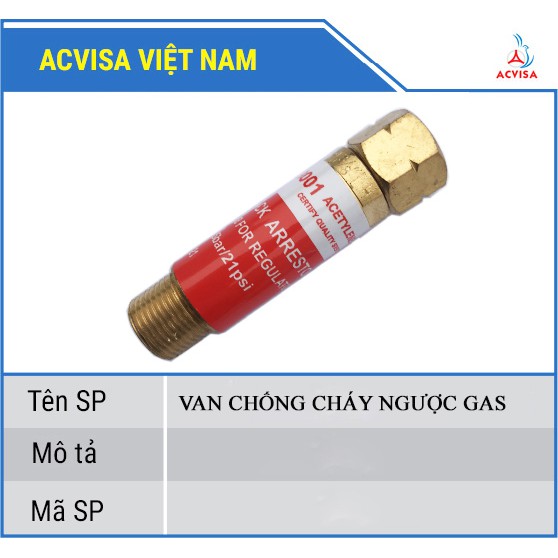 Van chống cháy ngược Oxy - Nitơ mã 288 (Lắp vào đồng hồ), Ren 17mm (3/8)