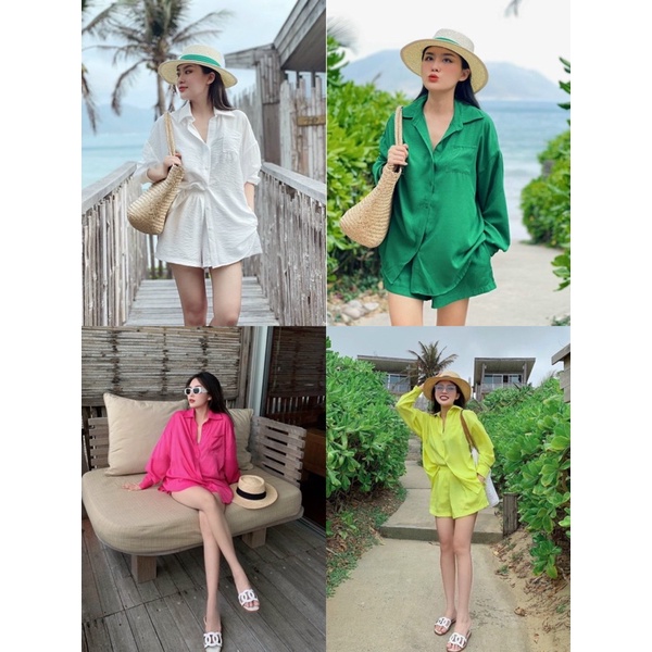 Set Bộ Áo Sơ Mi Trơn + Quần