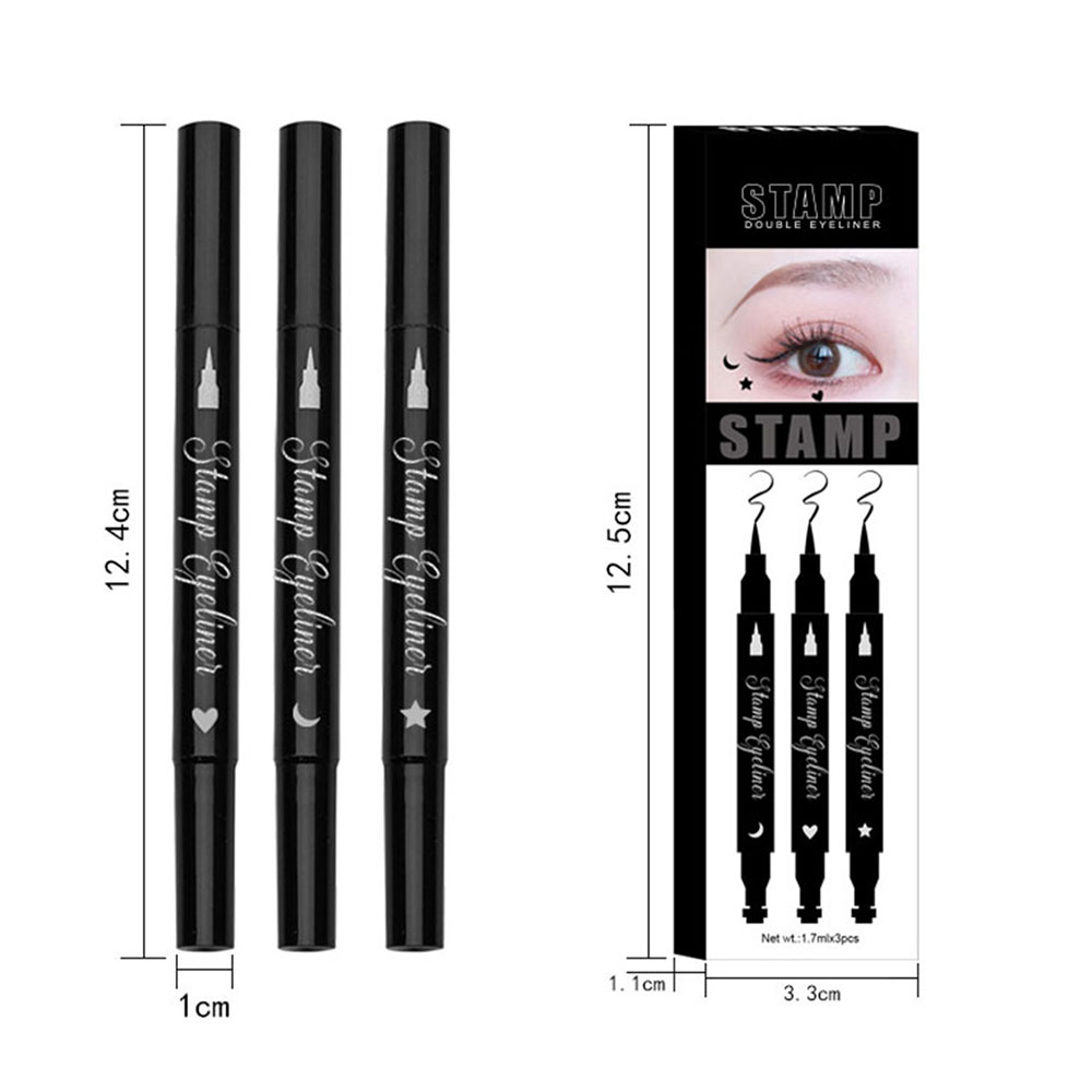 Foreign trade suit neutral double head non-smudge seal eyeliner waterproof quick-drying eyeliner cheap makeup