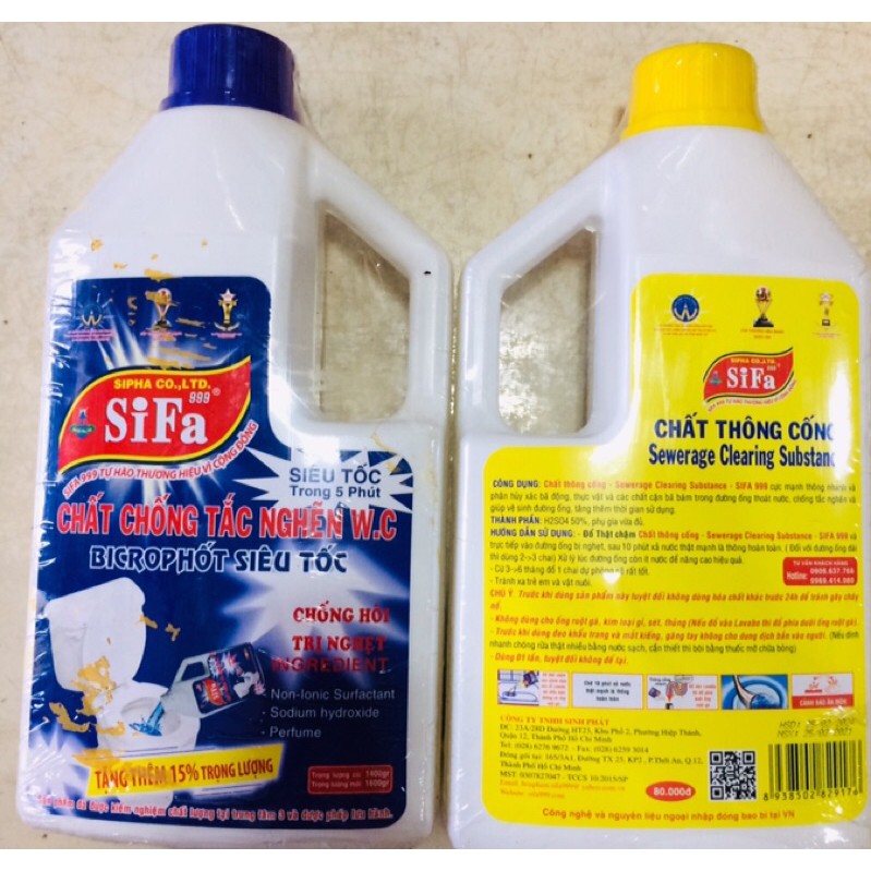 Chai thông cống, bồn cầu WC SIFA 1400ml.không phải victory sifa