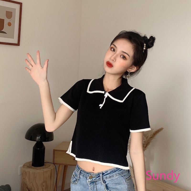 Áo Tay Ngắn Phong Cách Hàn Quốc Năng Động Cho Nữ