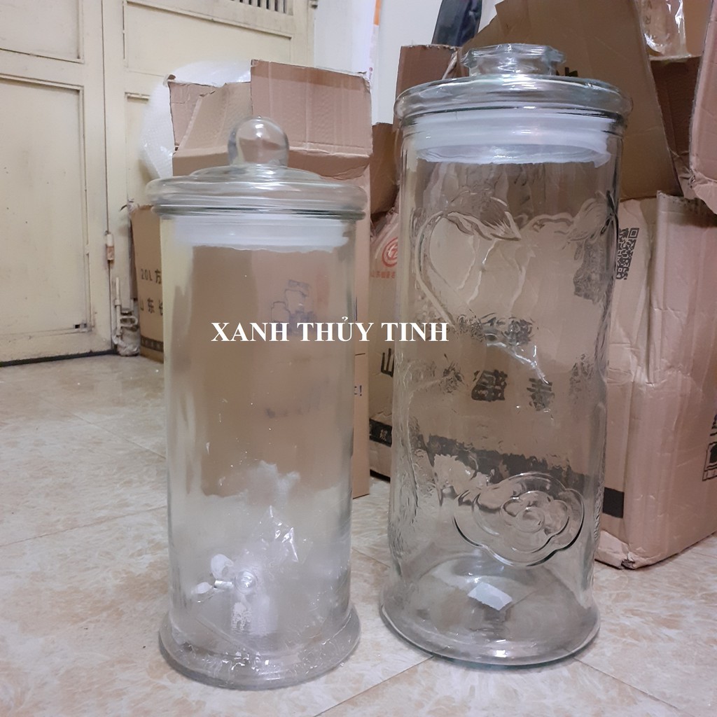 Bình thủy tinh trụ rồng  - Dung tích - 25 Lít