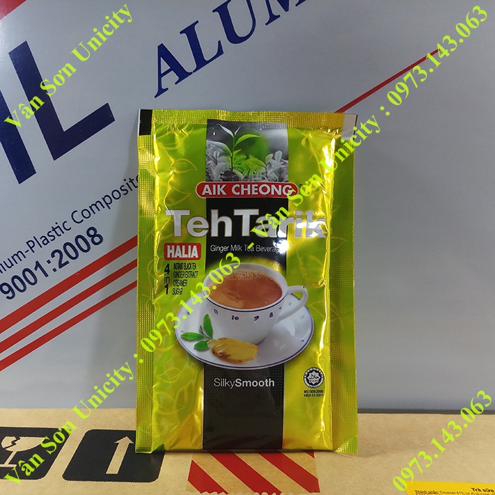 Trà sữa vị Gừng Teh Tarik Halia (Ginger) bịch 600g (15 gói * 40g) Aik Cheong