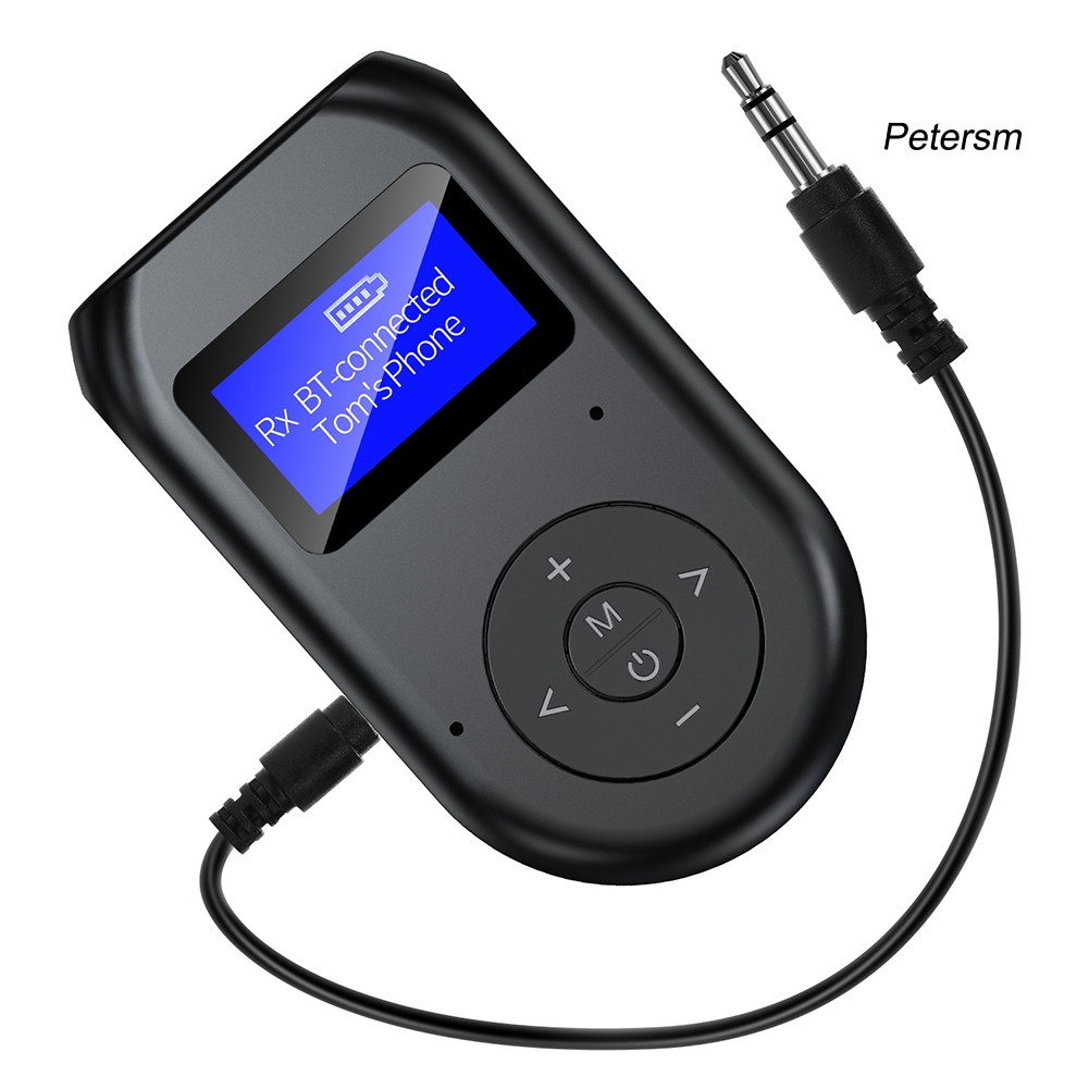 JS☆2 in 1 Bluetooth 5.0 Rechargeable LCD Display Audio Receiver Transmitter Adapter