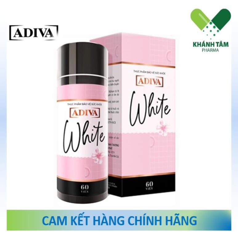 [Date mới nhất] White Adiva dạng viên (Hộp 60v) - Viên uống trắng da, chống nắng, mờ nám, đẹp da [collagen adiva]!