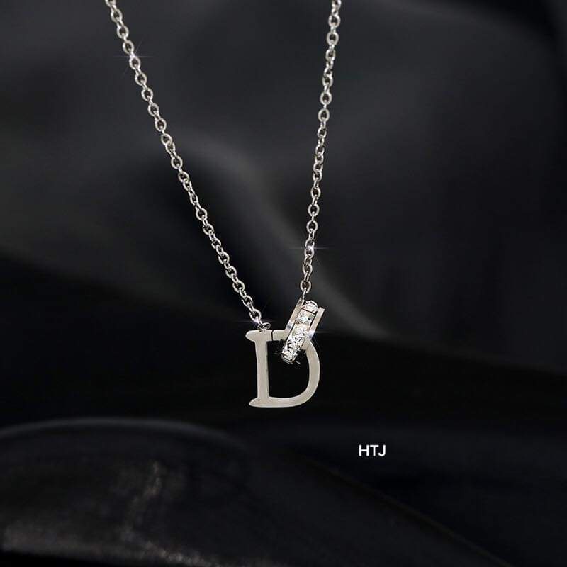 Dây chuyền bạc nữ,vòng cổ bạc, thiết kế mặt Dior xinh xắn đáng yêu-Bạc Ngọc Anh