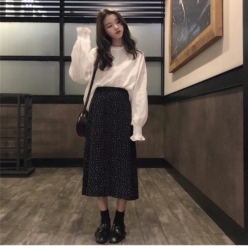 Áo Ren Cổ Tròn Dài Tay Thời Trang Mùa Xuân Hàn Quốc Dành Cho Nữ 2021