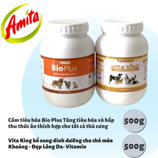 Bộ đôi Cốm tiêu hóa Bio Plus Tăng tiêu hóa và hấp thu thức ăn - Vita King bổ sung dinh dưỡng Khoáng Đẹp Lông Da Vitamin