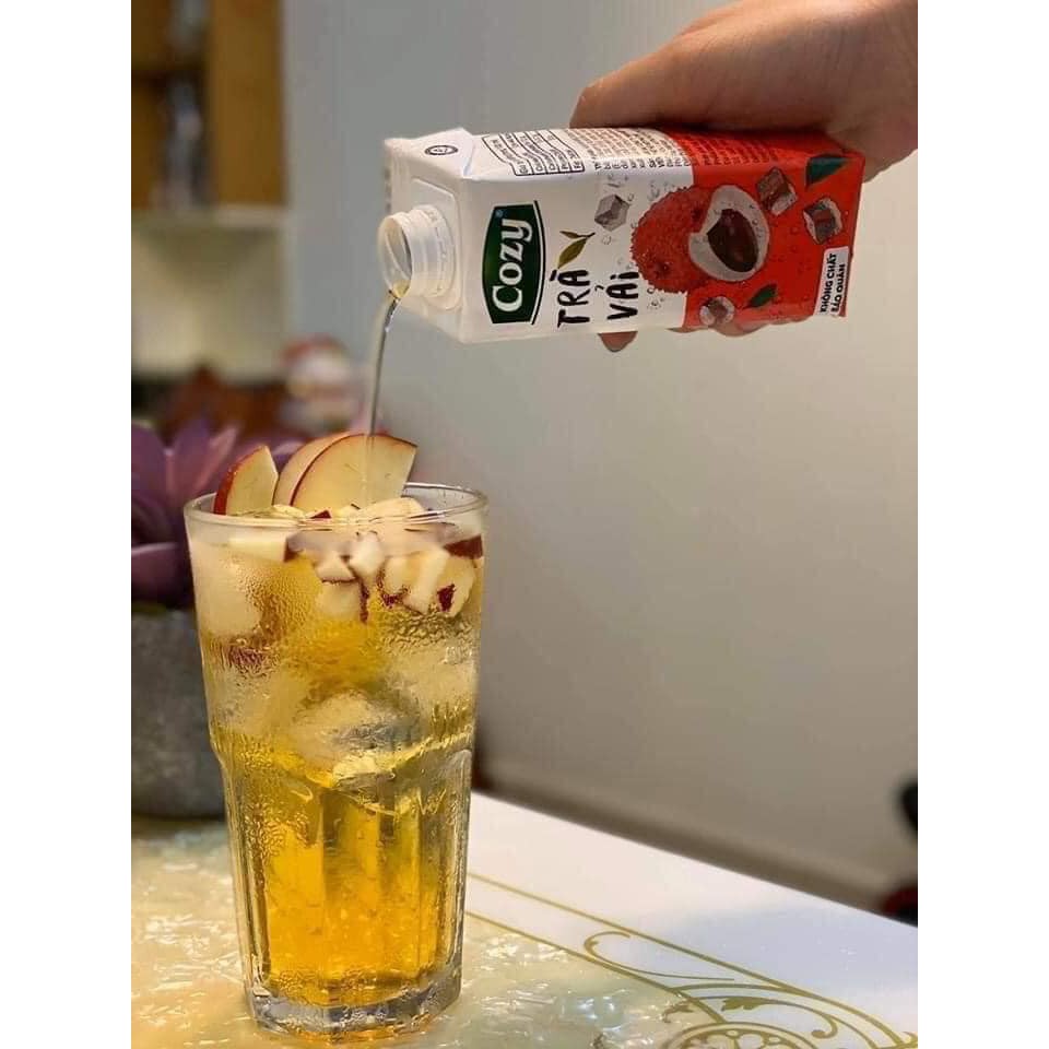 Trà cozy lốc 4 hộp/thùng 24 hộp 225ml - vải, trà tắc mật ong, trà đào sả - Trà hoa quả uống liền | BigBuy360 - bigbuy360.vn