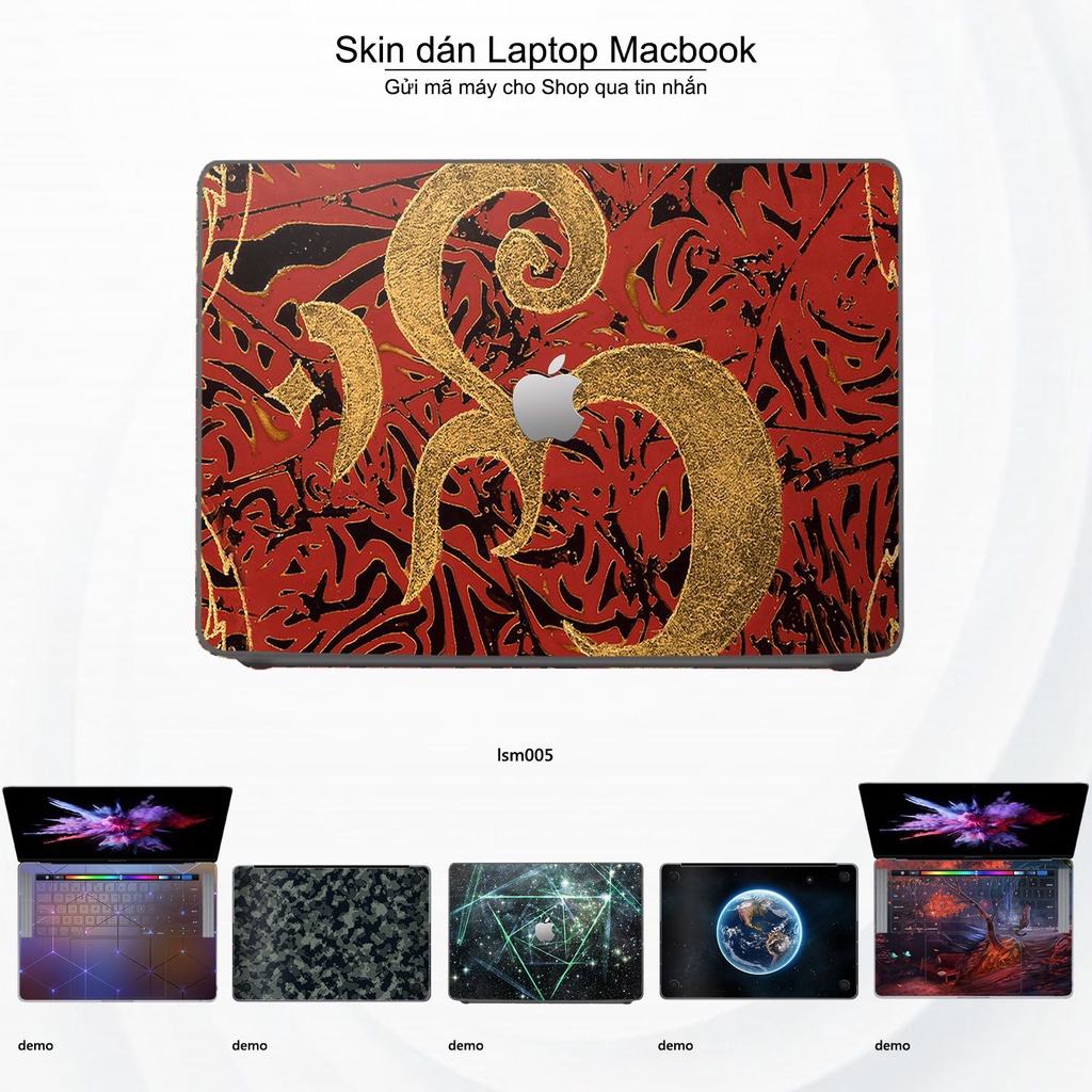 Skin dán Macbook mẫu Biểu Tượng Om Vàng - lsm005 (đã cắt sẵn, inbox mã máy cho shop)
