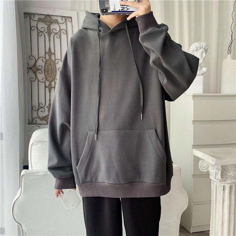 Áo hoodie đôi, hoddie cặp trơn basic fammilyshop cho mùa thu đông dáng unisex form rộng nỉ bông