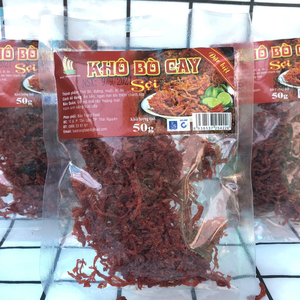 [Mã GROXUAN1 giảm 8% đơn 150K] Khô Bò Sợi Cay Hàng Ngon Loại Gói 50g Đồ Ăn Vặt IMIN FOOD | BigBuy360 - bigbuy360.vn