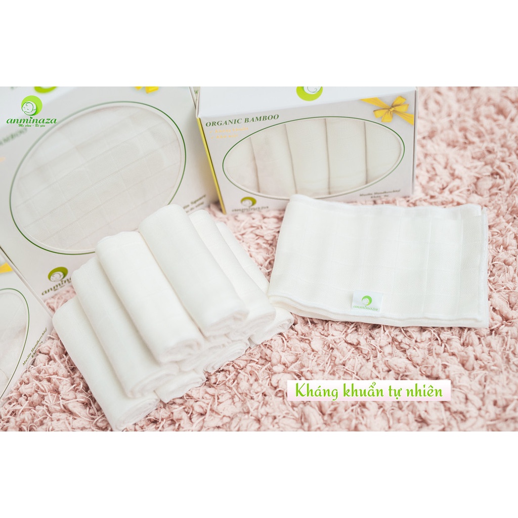 KHĂN SỮA SỢI TRE HÃNG ANMINAZA 25X25CM, 30X30CM
