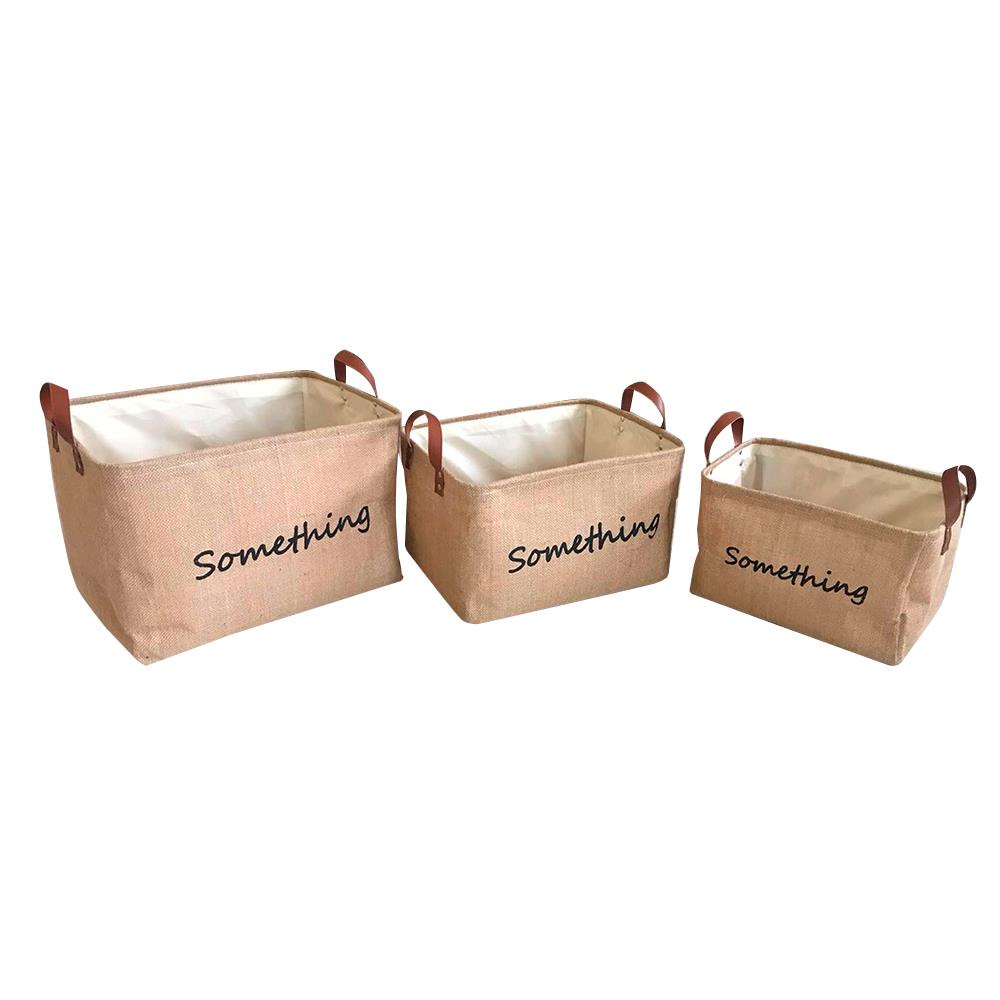 HomeBase PLIM Giỏ đựng đồ hình chữ nhật bằng vải cỡ L W43xH30xD33