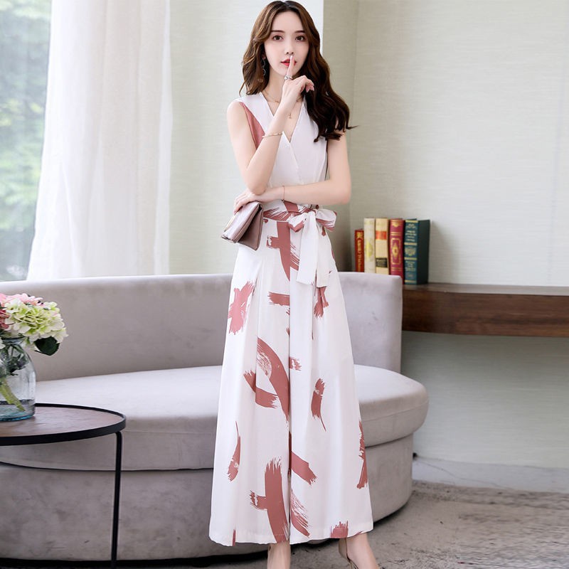 Bộ Áo Liền Quần Ống Rộng Jumpsuit Thời Trang Mùa Hè Cho Nữ 42 -- 72kg