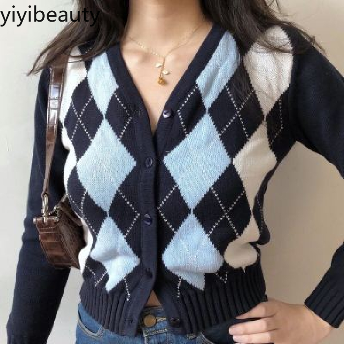 Áo Khoác Len Cardigan Tay Dài Cổ Chữ V Phong Cách Retro Cho Nữ | BigBuy360 - bigbuy360.vn