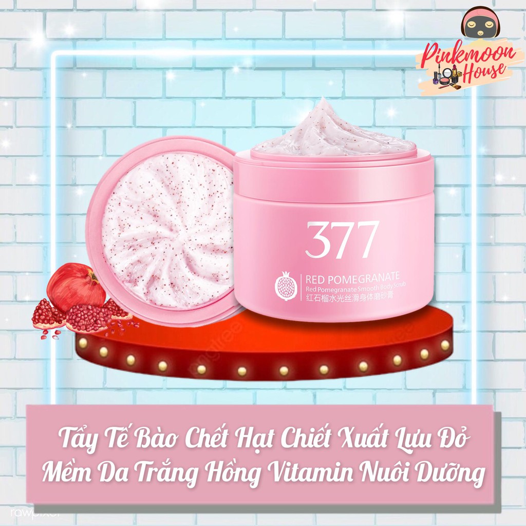 KEM TẨY TẾ BÀO CHẾT LỰU ĐỎ POMEGRANATE 360G TRẮNG SÁNG SẠCH DA